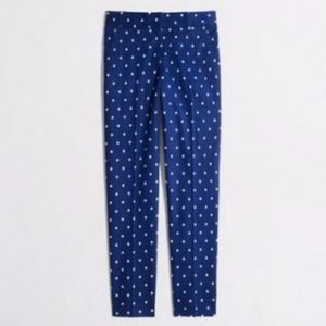 J. Crew White Polka Dot Skimmer Blue Cropped Pants‎